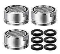 Hiacinto Lot de 3 régulateurs de jet pour robinet M24, tamis de robinet avec joint, aérateur de 24 mm en laiton, embout anti-calcaire, tamis de robinet pour robinets de cuisine, salle de bain