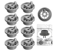 Hiacinto Lot de 8 roulettes de lave-vaisselle universelles pour panier inférieur et panier d'évier compatible avec Bosch, Siemens et autres lave-vaisselle Gris