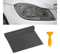 HIAHXC Film teinté pour phares de voiture 30 x 120 cm, résistant aux UV et imperméable, vinyle teinté en fumée, universelle pour phares, feux arrière et antibrouillards (Noir clair)
