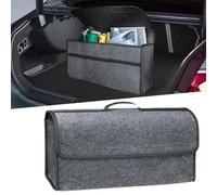 HIAHXC Sac de rangement pliable en feutre antidérapant pour coffre de voiture, outils de voiture et désencombrement intérieur, convient à tous les véhicules (Gris)