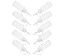 HIAKDOFT 10 pièces Flacon Plastique Ldpe Souple avec Embout Pointe Fine pour Application Précise de Colle Lot de Bouteilles avec Bouchon Blanc pour DIY Projets Détaillés et Distribution de