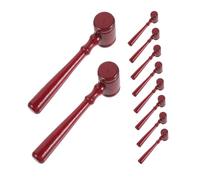 HIAKDOFT 10 Pièces Lot de Marteaux de Juge Bois pour Cosplay Aux Enchères Jeu de Rôle Design Classique et Authentique Accessoires Costume Judiciaire
