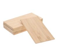 HIAKDOFT 10 pièces Plaques Bambou Rectangulaires DIY pour Artisanat Décoration Créative Étiquettes Cadeaux Noël