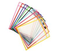 HIAKDOFT 10 pièces Pochettes Effaçables à Sec Portables Transparentes Protège Documents Réutilisables pour Garçon Fille Rangement Pratique