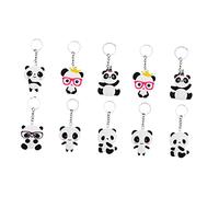 HIAKDOFT 10 pièces Porte Clés Panda Carton PVC de Pendentifs Décoratifs Multifonctions pour à et Accessoires