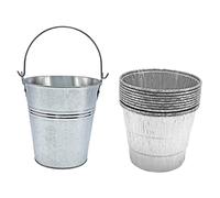 HIAKDOFT 10 pièces Seau Récupérateur De Graisse pour Barbecue Extérieur avec Doublures Jetables Facile À Nettoyer Et Installer pour Barbecue Pellet