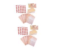 HIAKDOFT 100 Ensembles Papier à Lettre Ligné Vintage avec Enveloppes Kraft et Stickers Ensemble Papeterie Esthétique pour et de Vœux Kit Accessoires Rétro pour Messages Soignés