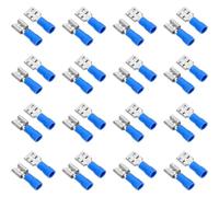 HIAKDOFT 100 pièces Cosses à Sertir Isolées à Fourche Connecteurs Femelles pour Câbles Électriques Bornes Cuivre Étamé avec Gaine Isolante Code Couleur International Fixation Stable et