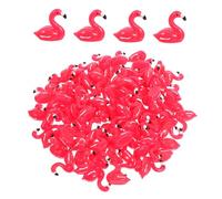 HIAKDOFT 100 Pièces Mini Resin Flamingo Statues Tiny Animal Figurines for DIY Micro Garden Tropical Party Accessories Durable Lightweight Home Decor