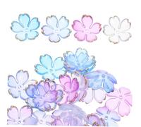 HIAKDOFT 100 Pièces Perles Écaille Fleur Acrylique Pétales Dégradé Bleu Mini Floral Pour Bracelets Colliers Boucles Doreilles DIY Bijoux