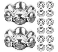 HIAKDOFT 100 pièces Perles Intercalaires DIY Argentées Forme de Vague pour Création de Bijoux Bracelet Collier Artisanat