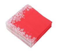 HIAKDOFT 100pièces Serviettes Papier Motif Flocon De Jetables Pour Noël Cocktails Hiver Rouge Vif Décoratives Table