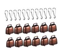 HIAKDOFT 12 pièces Cloches de Vache Bronze Bruit Fort avec Boucle et Corde Petites Cloches Perte pour Moutons Chevaux et Chèvres Accessoires Pratiques pour Pâturage et Ferme