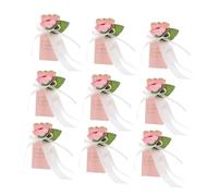 HIAKDOFT 12 Pièces Flower Treat Boxes With Ribbon For Wedding Shower Candy Packaging Cardboard Favor Gift Boxes For Anniversary Party Decorations