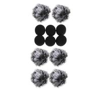 HIAKDOFT 12 Pièces Kit Protections Anti-vent pour Micro Cravate sans Fil Housses Mousse et Bonnettes Poils Bruit pour Podcast Interview et Enregistrement Extérieur