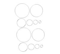 HIAKDOFT 12 Pièces Lot de Anneaux Métalliques Inox pour Bricolage Cercles Solides pour Macramé et Attrape- Assortiment pour Projets