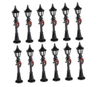 HIAKDOFT 12 Pièces Miniature Street Lamps Scale DIY Decorative Pathway Lights for Dollhouse Garden Vintage Outdoor Scene Accessories