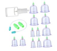 HIAKDOFT 12pièces Set De Ventouses De Massage Traditionnelles Transparent Kit De Thérapie Par Aspiration Pour Soulagement Musculaire Et Circulation Sanguine Pratique Et Auto-massage à
