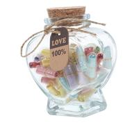 HIAKDOFT 1ensemble Capsule Décoration Verre Avec Messages Personnalisés Pour Anniversaire Et Saint-valentin Bouteille à Souhaits Pour Couple Et Idée Mignonne Des Jars Transparentes