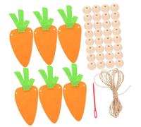HIAKDOFT 1ensemble Guirlande De Perles Bois Pâques Décoration Rustique Avec Perles De Carottes Pour Ambiance Festive Chaleureuse
