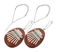 HIAKDOFT 2 Ensembles Mini Kalimba Notes Bois Sapele Portable Instrument Musical à Pouce avec Corde Compact pour Débutants et Amateurs de Musique