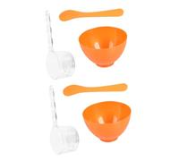 HIAKDOFT 2 ensembles Set de Bols à Masque Facial Dorés pour Salon Bol Mélangeur PP Sûr avec Spatule et Mesure Compact et Portable pour DIY Soins Visage à et Voyage