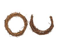 HIAKDOFT 2 pièces Anneaux de Couronne Rotin Naturel pour DIY Décoration Porte et Fenêtre Forme Lune et Soleil Cercles Ronds pour Créations Automne Noël