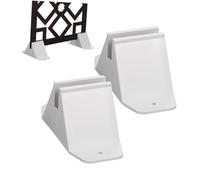 HIAKDOFT 2 pièces Base de Clôture Plastique Stable et Support Anti-basculement pour Jardin de Facile à Assembler Blanc