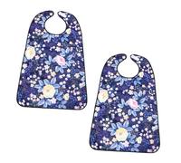 HIAKDOFT 2 pièces Bavoir Adulte Imperméable Ajustable Polyester à Huile Eau et Compact pour Personnes Âgées Lot