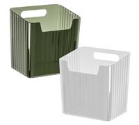 HIAKDOFT 2 Pièces Boîte de Rangement Murale Organisateur Cosmétique Salle de Bain Transparent et Pratique pour Cuisine Bureau et Salle de Bains