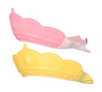 HIAKDOFT 2 pièces Bonnet Garçon Fille Silicone Doux Casquette Bain Ajustable pour Garçon Fille Protège Yeux et Oreilles Design Couronne Rose et Jaune et Confortable
