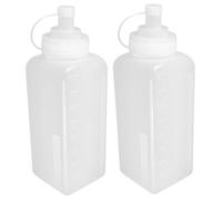 HIAKDOFT 2 pièces Bouteilles de Condiments Plastique Large Ouverture Squeeze Distributeur pour Ketchup Moutarde Sauce Bbq Huile Dressing