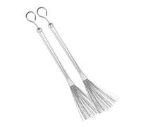 HIAKDOFT 2 pièces Brosse Métallique Acier pour Batterie avec Manche Métal Antidérapant Balais Percussion Confortables pour Kit de Batterie et Instruments Rythmiques