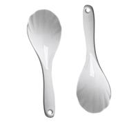 HIAKDOFT 2 Pièces Cuillère à Riz Antiadhésive Réutilisable Spatule de Service pour Cuiseur à Riz Résistante Chaleur Ustensile de Cuisine Pratique et Blanc