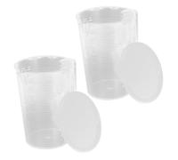 HIAKDOFT 2 pièces Doseur Cuisine Plastique Transparent avec Couvercle Grand Gobelet Mesureur Gradué pour Cuisson Pâtisserie et Préparation de Boissons Lot de Résistant Température Adapté