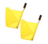 HIAKDOFT 2 pièces Drapeaux Arbitre Portables Jaunes avec Tige Inoxydable Légers et Durables pour Signalisation Sportive Entraînement et Match de Football Volleyball et Athlétisme