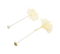 HIAKDOFT 2 Pièces Marque Pages Métal Délicats avec Pendentif Ginkgo et Lotus et Résistants pour Étudiants et Lecteurs