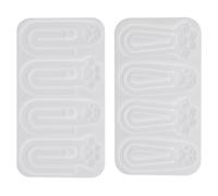 HIAKDOFT 2 Pièces Moule Silicone pour Marque-pages Empreinte Patte de Chat Moules Flexibles Réutilisables pour Résine Époxy Cire Kit Création Signets Kawaii pour Amateurs de Loisirs