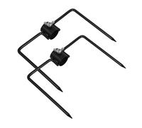 HIAKDOFT 2 Pièces Outdoor Metal Stake Iron Ground Pole Stabilizer for Flagpole Umbrella Fishing Camping Garden Patio