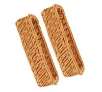 HIAKDOFT 2 pièces Panier de Rangement Tissé pour Cuisine et Table Organisateur Multifonction pour Couverts et Condiments Corbeille de Service Pratique aux Dimensions Couleur Marron