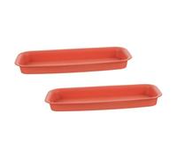 HIAKDOFT 2 pièces Plateau de Pot Rectangulaire Anti-Fuite Bac Égouttoir Plastique Format pour Plantes Intérieur Récupérateur Eau et Terre pour Pots Blancs et Jardinières