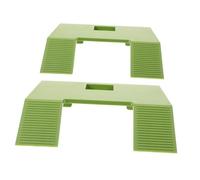 HIAKDOFT 2 pièces Plateforme Tortue avec Rampe Escalade et Ventouses Plateforme Flottante Sécurisée pour Aquarium Adaptable pour Habitat Terrestre et Aquatique Lot de Grand Petit Vert