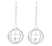 HIAKDOFT 2 Pièces Poultry Feeder Hanging Stainless Steel Ball Shape Chicken Vegetable Holder Simple Installation