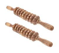 HIAKDOFT 2 pièces Roller de Massage Bois pour Ventre Bâton de Massage Confort Auto-masseur Relaxation Musculaire et Fascia Outil Multifonctionnel pour Fitness et Yoga