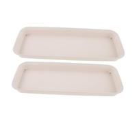 HIAKDOFT 2 pièces Soucoupe pour Pots Fleurs Plastique Plateau Rectangulaire Anti-Fuite pour Plantes Intérieur Bac Récupérateur Eau pour Pots Bonsaï et Jardinières