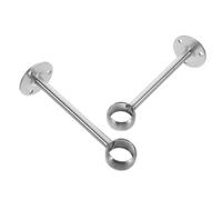 HIAKDOFT 2 pièces Supports de Tringle à Rideaux Acier Inoxydable Épais Design Tête Ronde Supports Robustes pour Rideaux et Vêtements Installation Facile pour Maison et Bureau