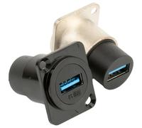 HIAKDOFT 2 pièces USB Connecteur Femelle pour Montage sur Panneau Adaptateur Passe Through USB et UV de Données Stable Lot de Noir et