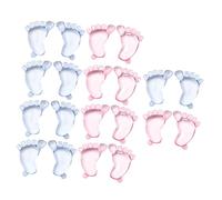 HIAKDOFT 20 pièces Décorations de Fête Acrylique Transparentes Miniatures pour Shower Accessoires Photo DIY Ornement Bleu et Rose pour Accueil