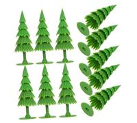 HIAKDOFT 20 Pièces Miniature Christmas Trees for Crafts Mini Pine Model Trees for Cake Toppers Train Scenery DIY Winter Village Decorations Compact and Maintenance