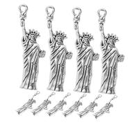 HIAKDOFT 20pcs Breloques en Alliage de Zinc Argenté Style Vintage Pendentifs Statue Liberté Multi-usage pour Fabrication Bijoux et Création DIY Artisanale